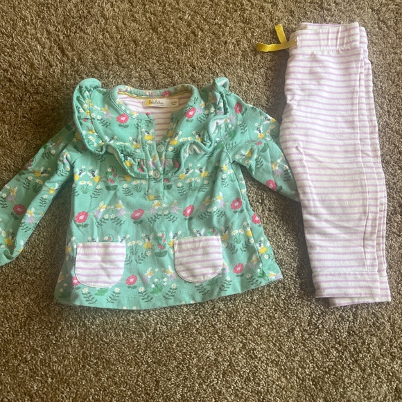 Baby Boden Floral Green and White Kids Matching Set - Picture 1 of 4